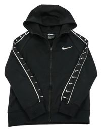 Černá sportovní propínací mikina s logem a kapucí Nike