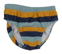 Modro-žluté pruhované chlapecké plavky Pusblu