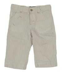 Bílo-béžové pruhované lněné kalhoty Vertbaudet