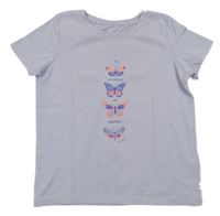 Fialové tričko s motýlikmi Tom Tailor