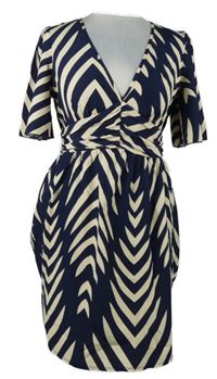 Dámske tmavomodro-béžové vzorované šaty Shein