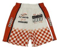 Bílo červené športové kraťasy s nápismi Shein