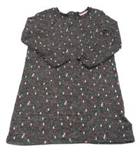 Tmavosivé šaty s farebnymi bodky Lupilu