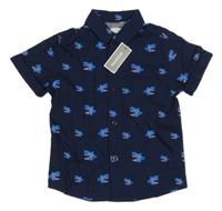 Nové - Tmavomodrá košile se žraloky Bluezoo
