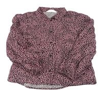 Černo-růžová květovaná halenka H&M