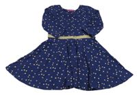Tmavomodré bavlnené šaty s hviezdami zn. Mini Boden