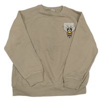 Hnedá mikina s včelou a nápismi Zara