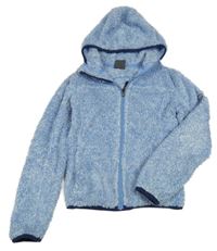 Světlemodrá melírovaná chlupatá outdoorová propínací mikina s kapucí McKinley