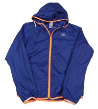 Tmavomodrá šušťáková funkčná bunda s kapucňou Decathlon