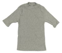 Šedé žebrované tričko Zara