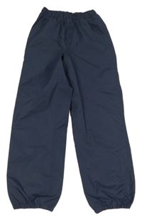 Tmavomodré šušťákové podšité cuff nohavice Tchibo