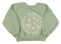 Svetlozelená oversize mikina s nápisom Matalan