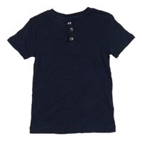 Tmavomodré tričko s knoflíčky H&M
