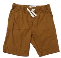 Medové plátěné kraťasy H&M