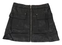 Čierna koženková sukňa River Island