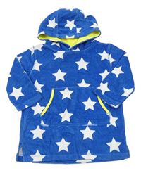 Modré froté županové šaty s hviezdičkami a kapucňou Miniclub
