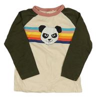 Smetanovo-khaki triko s pandou Topolino