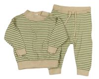 2set - Béžovo-zelený pruhovaný svetr + pletené kalhoty H&M