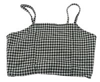 Čierno-biely kockovaný crop blúzková ý top zn. George