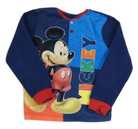 Tmavomodro-modrá fleecová mikina s Mickeym zn. Disney
