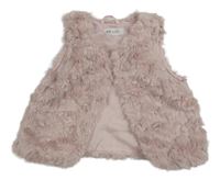 Svetloružová kožušinová vesta zn. H&M