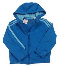 Petrolejová prepínaci mikina s logom a kapucňou Adidas
