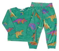Zelené plyšové pyžamo s dinosaury M&S