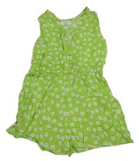 Nové - Limetkový kraťasový overal s kytičkami Primark