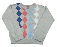 Sivý sveter s károváním Zara