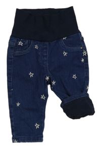 Tmavomodré podšité rifle s hvězdičkami S. Oliver