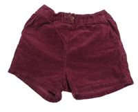 Tmavorůžové manšestrové kraťasy H&M