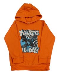 Oranžová mikina se skaty a kapucí Nutmeg