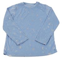 Svetlomodrá plyšová mikina s hviezdičkami Primark