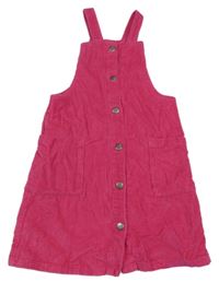 Růžové manšestrové propínací šaty Nutmeg