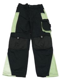 Černozelené pracovní kalhoty