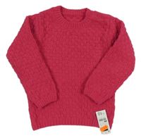 Nové - Tmavorůžový žinylkový svetr Dunnes