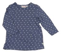 Modrá bodkovaná tunika s vreckami Liegelind