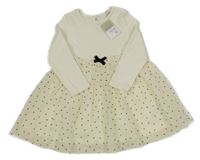 Nové - Bílé žebrované šaty s tylovou sukní Primark