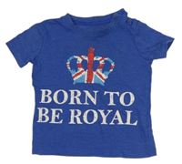 Tmavomodré tričko s korunkou a nápisem F&F