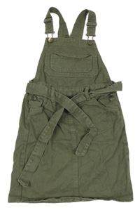 Khaki riflové laclové šaty s páskem George 