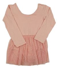 Broskvové cvičobné body s tylovou sukní Kiki&Koko