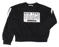 Čierna crop mikina s nápisom H&M