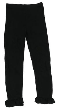 Čierne vzorované legínové nohavice s volánikmi Candy Couture