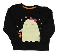 Čierna mikina s duchem a tekvicou so cute