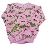 Ružová mikina s dinosaurami