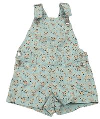 Mátové riflové laclové kraťasy s kytičkami Denim Co. 