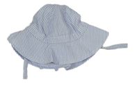 Modro-bílý pruhovaný krepový klobouk PRIMARK