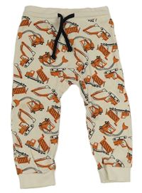 Smetanové žebrované turecké tepláky se stavebními stroji so cute
