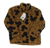 Nová - hnědá huňatá mikina s Mickey Disney