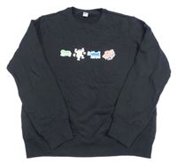 Čierna mikina s obrázkami Uniqlo